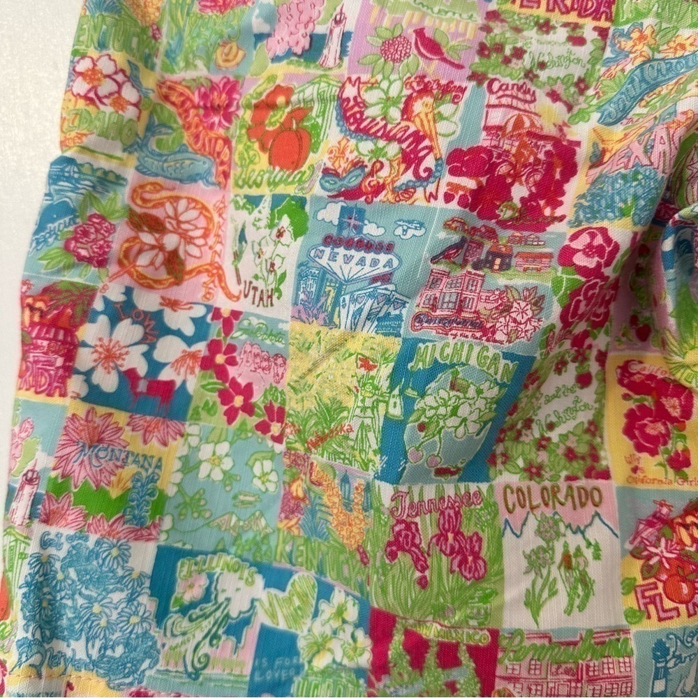Lilly Pulitzer State Of Mind Patchwork Shorts Womens 0 - Picture 6 of 10